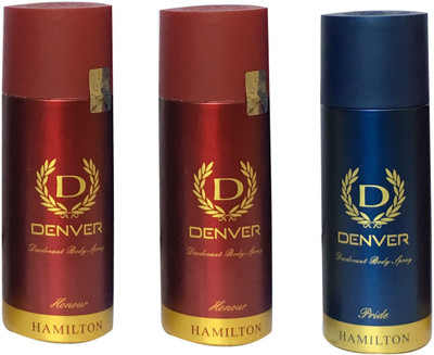 Denver 2 HONOUR & 1 PRIDE (PACK OF 3) Deodorant Spray - For Men & Women(165 ml, Pack of 3)
Denver 2 HONOUR & 1 PRIDE (PACK OF 3) Deodorant Spray - For Men & Women(165 ml, Pack of 3)