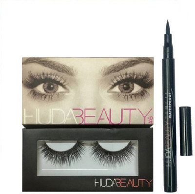 Huda Beauty Liquid Mattee Waterproof eyeliner pencil with Eylashes(Set of 2)