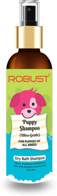 ROBUST Puppy & Kitten Shampoo(Waterless) Hypoallergenic (Rosemary, Coconut Oil & Aloe vera) Dog Shampoo(200 ml)
ROBUST Puppy & Kitten Shampoo(Waterless) Hypoallergenic (Rosemary, Coconut Oil & Aloe vera) Dog Shampoo(200 ml)
