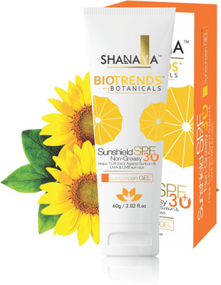 Shanaya Biotrends Botanicals Sunshield Non Greasy Sunscreen Gel - SPF 30(60 g)
Shanaya Biotrends Botanicals Sunshield Non Greasy Sunscreen Gel - SPF 30(60 g)