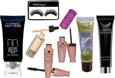 REBELEYES Eyelashes,prep+prime Balm cream, water weight foundation, eyeliner & mascara,mirror nail paint,mattifying base primer,absolute blur perfect primer(Set of 8)
REBELEYES Eyelashes,prep+prime Balm cream, water weight foundation, eyeliner & mascara,mirror nail paint,mattifying base primer,absolute blur perfect primer(Set of 8)