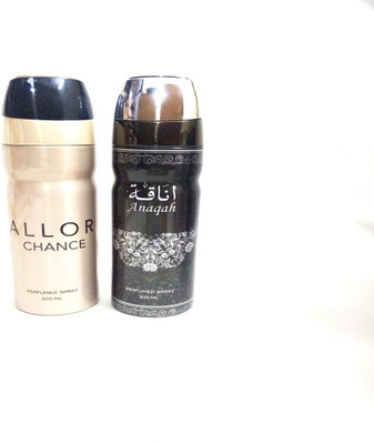 ARQUS ANAQAH AND ALLOR CHANCE Perfume Body Spray - For Men & Women(400 ml, Pack of 2)