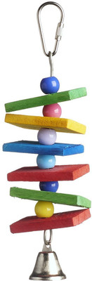 Pets Empire Bodacious Bites Ding Wooden Bird Toy, Multicolor Bird Play Stand