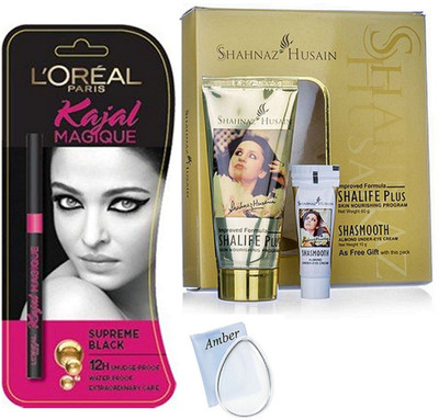 Amber Silicon puff, L'oreal paris kajal, Shahnaz Husain shalife plus cream(Set of 3)
Amber Silicon puff, L'oreal paris kajal, Shahnaz Husain shalife plus cream(Set of 3)
