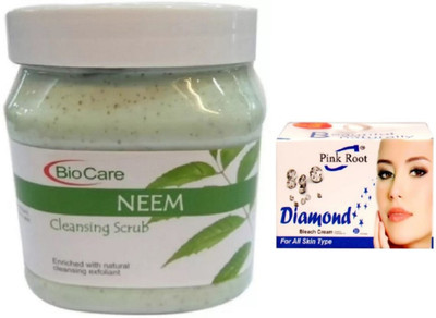 Pink Root DIAMOND BLEACH 43G WITH NEEM SCRUB 500GM(Set of 2)