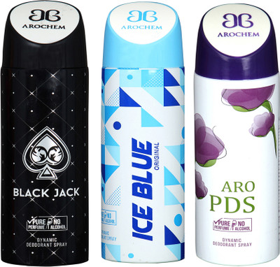 AROCHEM black jack,ice blue and aro pds combo Body Spray - For Men & Women(300 ml, Pack of 3)
AROCHEM black jack,ice blue and aro pds combo Body Spray - For Men & Women(300 ml, Pack of 3)
