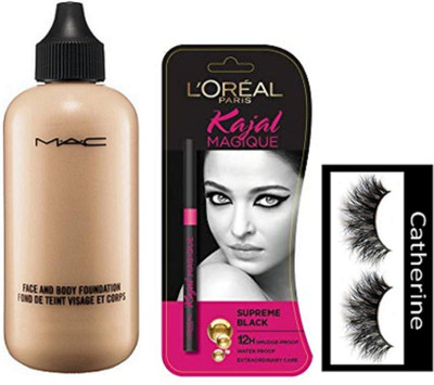 Catherine Eyelashes, Face And Body Foundation, Magique Supreme Black Kajal(Set of 3)
Catherine Eyelashes, Face And Body Foundation, Magique Supreme Black Kajal(Set of 3)