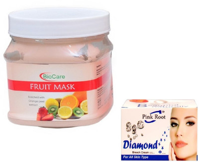 Pink Root DIAMOND BLEACH 43G WITH FRUIT MASK 500GM(Set of 2)