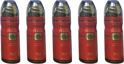 Al Nuaim SWISS FIRDAUS (PACK OF 5) Body Spray - For Men & Women(200 ml, Pack of 5)
