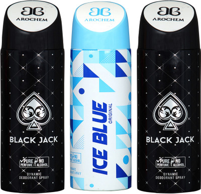 AROCHEM black jack,ice blue and black jack combo Body Spray - For Men & Women(300 ml, Pack of 3)
AROCHEM black jack,ice blue and black jack combo Body Spray - For Men & Women(300 ml, Pack of 3)