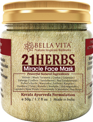 Bella Vita Organic 21 Herbs Face Mask & Powder Pack - Powerful Facial For All Concerns & Skin Types, 50g(50 g)
Bella Vita Organic 21 Herbs Face Mask & Powder Pack - Powerful Facial For All Concerns & Skin Types, 50g(50 g)