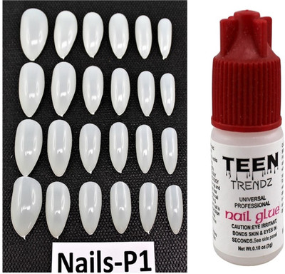 Ear Lobe & Accessories 20 pcs White Almond shaped Full Nails with Glue(Nail No;P1) white(Pack of 20)
Ear Lobe & Accessories 20 pcs White Almond shaped Full Nails with Glue(Nail No;P1) white(Pack of 20)