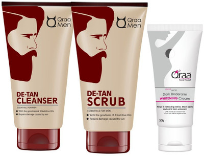 Qraa De Tan scrub 100gm+De tan cleanser 100gm+ Lacto Underarm Black spot Treatment cream 50gm(Set of 3)
Qraa De Tan scrub 100gm+De tan cleanser 100gm+ Lacto Underarm Black spot Treatment cream 50gm(Set of 3)