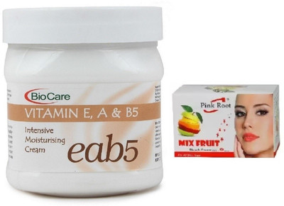 Pink Root MIX FRUIT BLEACH 43G WITH BIOCARE VITAMIN EAB5 CREAM 500GM(Set of 2)