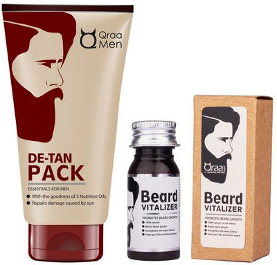 Qraa Men Beard Vitalizer-For Beard Growth 30ml + D-Tan Pack for Men 120gm(Set of 2)
Qraa Men Beard Vitalizer-For Beard Growth 30ml + D-Tan Pack for Men 120gm(Set of 2)