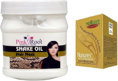 Pink Root SNAKE OIL HAIR MASK WITH NATURES GOLD BLEACH 50G(Set of 2)