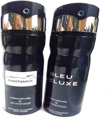 PARFUMDELUXE AVANTGARDE ANF BLEU DELUXE Deodorant Spray - For Men(400 ml, Pack of 2)
PARFUMDELUXE AVANTGARDE ANF BLEU DELUXE Deodorant Spray - For Men(400 ml, Pack of 2)