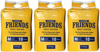 Friends ECONOMY ADULT DIAPERS, SIZE MEDIUM, 10 PCS PACK, COMBO OF 3 PACKS, FOR WAIST SIZE 23.62"-47.24'' INCHES, TOTAL 30 DIAPERS Adult Diapers - M(30 Pieces)
Friends ECONOMY ADULT DIAPERS, SIZE MEDIUM, 10 PCS PACK, COMBO OF 3 PACKS, FOR WAIST SIZE 23.62"-47.24'' INCHES, TOTAL 30 DIAPERS Adult Diapers - M(30 Pieces)