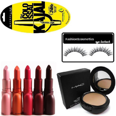 FASHION1COSMETICS Combo of compact,lipstick set,kajal with eyelashes(Set of 8)
FASHION1COSMETICS Combo of compact,lipstick set,kajal with eyelashes(Set of 8)