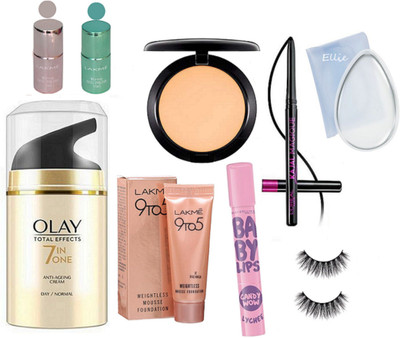 ellie Eyelashes,Fix Compact, Total Effect 7 In One Cream,Lipblam,Mousse Foundation,Silicon Puff,Nailpaint Pack Of 2,Kajal(Set of 9)
ellie Eyelashes,Fix Compact, Total Effect 7 In One Cream,Lipblam,Mousse Foundation,Silicon Puff,Nailpaint Pack Of 2,Kajal(Set of 9)