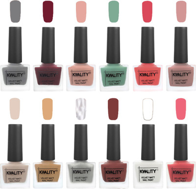 Kwality Nail Paints | Nail Polish| Nail Paint Combo Set of 12 Grey-Maroon-Salmon Pink-Mischievous Mint-Baby Pink-Salmon-Light Beige-Beige-Silver-Dark Tan-White-Nude Pink(Pack of 12)
Kwality Nail Paints | Nail Polish| Nail Paint Combo Set of 12 Grey-Maroon-Salmon Pink-Mischievous Mint-Baby Pink-Salmon-Light Beige-Beige-Silver-Dark Tan-White-Nude Pink(Pack of 12)