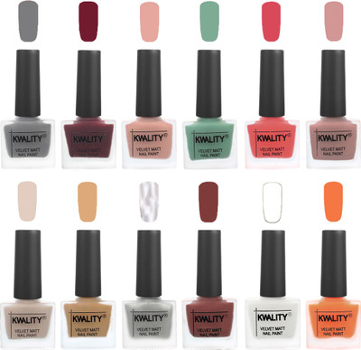 Kwality Nail Paints | Nail Polish| Nail Paint Combo Set of 12 Grey-Maroon-Salmon Pink-Mischievous Mint-Baby Pink-Salmon-Light Beige-Beige-Silver-Dark Tan-White-Peach(Pack of 12)
Kwality Nail Paints | Nail Polish| Nail Paint Combo Set of 12 Grey-Maroon-Salmon Pink-Mischievous Mint-Baby Pink-Salmon-Light Beige-Beige-Silver-Dark Tan-White-Peach(Pack of 12)