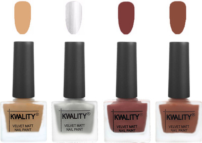 Kwality Nail Paints | Velvet Matte Nail Polish Combo Beige,Silver,Dark Tan,Brown(Pack of 4)
Kwality Nail Paints | Velvet Matte Nail Polish Combo Beige,Silver,Dark Tan,Brown(Pack of 4)