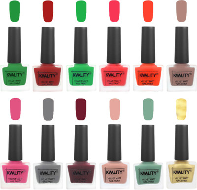 Kwality Nail Paints | Professional Nail Polish| Nail Paint Combo Set of 12 Dark Green-Red-Green-Pink Mania-Candy Orange-Salmon Run-Pink -Grey-Maroon-Salmon Pink-Mischievous Mint-Golden(Pack of 12)
Kwality Nail Paints | Professional Nail Polish| Nail Paint Combo Set of 12 Dark Green-Red-Green-Pink Mania-Candy Orange-Salmon Run-Pink -Grey-Maroon-Salmon Pink-Mischievous Mint-Golden(Pack of 12)