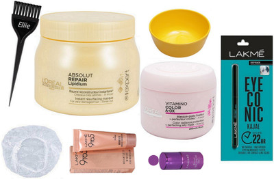 ellie Hair Brush& Professional Absolut Repair Lipidium Spa, Hair Masque, Eyeconic Kajal,9 To 5 Mousse Foundation,Nailpaint,Shower Cap,Bowl(Set of 8)
ellie Hair Brush& Professional Absolut Repair Lipidium Spa, Hair Masque, Eyeconic Kajal,9 To 5 Mousse Foundation,Nailpaint,Shower Cap,Bowl(Set of 8)