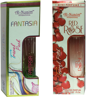 Al Nuaim 1 FANTASIA & 1 RED ROSE ( PACK OF 2) Eau de Parfum - 20 ml(For Men & Women)
Al Nuaim 1 FANTASIA & 1 RED ROSE ( PACK OF 2) Eau de Parfum - 20 ml(For Men & Women)