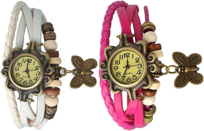 Pappi Boss Combo Offer Pack of 2 Vintage Leather White & Pink Bracelet Butterfly Watch - For Women
Pappi Boss Combo Offer Pack of 2 Vintage Leather White & Pink Bracelet Butterfly Watch - For Women