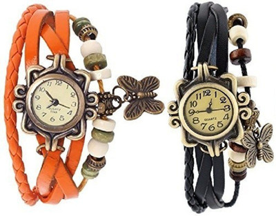 Pappi Boss Combo Offer Set of 2 Vintage Black & Orange Leather Bracelet Butterfly Watch - For Women
Pappi Boss Combo Offer Set of 2 Vintage Black & Orange Leather Bracelet Butterfly Watch - For Women