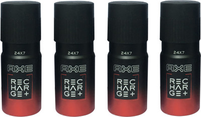 AXE 24*7 RECHARGE+ ( PACK OF 4) Deodorant Spray - For Men(150 ml, Pack of 4)