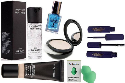catherine Sponge puff & prep + prime skin base visage Face Primer Gel, foundation, eyeliner, mascara, Fix Compact, nail polish(Set of 7)
catherine Sponge puff & prep + prime skin base visage Face Primer Gel, foundation, eyeliner, mascara, Fix Compact, nail polish(Set of 7)