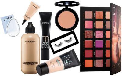 Amber Silicon puff, beauty palette, fit me foundation, face and body foundation, select cover up concealer, blusher, prep+prime BB cream, eyelashes(Set of 7)
Amber Silicon puff, beauty palette, fit me foundation, face and body foundation, select cover up concealer, blusher, prep+prime BB cream, eyelashes(Set of 7)