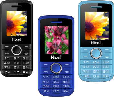 Hicell C1 Nova Combo of Three Mobiles(Black&Green$$Dark Blue&Black$$Sky Blue&Black)