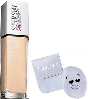 catherine Silicone Puff, Superstay 24H Full Coverage Foundation(Set of 2)
