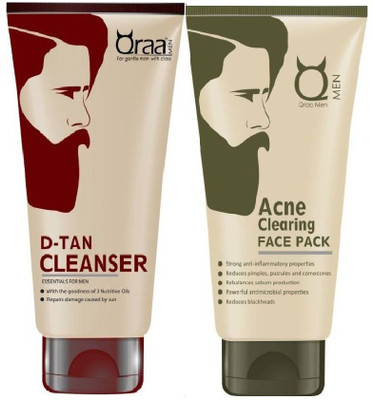 qraa De Tan Cleanser 100gm + Acne Clearing Face Pack 100gm with Turmeric & Tea Tree Oil | Prevents and clears pimples|For men(Set of 2)
qraa De Tan Cleanser 100gm + Acne Clearing Face Pack 100gm with Turmeric & Tea Tree Oil | Prevents and clears pimples|For men(Set of 2)