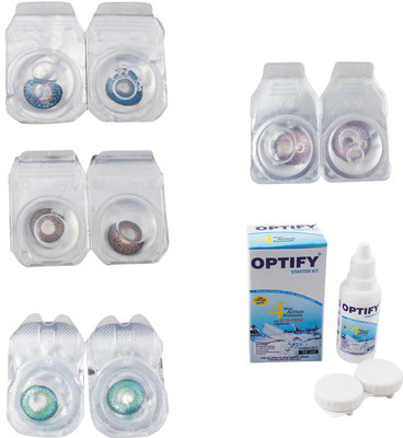 Optify Combo Pack Monthly Color Contact Lens With Solution Monthly Contact Lens(0, Blue-Brown-Green Turquoise-Violet, Pack of 4)
Optify Combo Pack Monthly Color Contact Lens With Solution Monthly Contact Lens(0, Blue-Brown-Green Turquoise-Violet, Pack of 4)