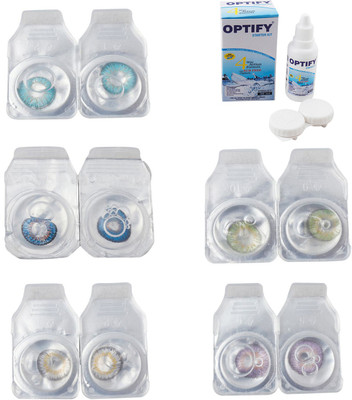 Optify Combo Pack Monthly Color Contact Lens With Solution Monthly Contact Lens(0, Aqua-Blue-Natural Grey-Green-Violet, Pack of 5)
Optify Combo Pack Monthly Color Contact Lens With Solution Monthly Contact Lens(0, Aqua-Blue-Natural Grey-Green-Violet, Pack of 5)