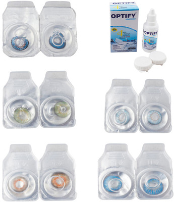 Optify Combo Pack Monthly Color Contact Lens With Solution Monthly Contact Lens(0, Blue-Green-Honey-Sea Blue-Blue Topaz, Pack of 5)
Optify Combo Pack Monthly Color Contact Lens With Solution Monthly Contact Lens(0, Blue-Green-Honey-Sea Blue-Blue Topaz, Pack of 5)