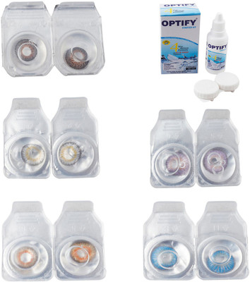 Optify Combo Pack Monthly Color Contact Lens With Solution Monthly Contact Lens(0, Brown-Natural Grey-Honey-Violet-Blue Topaz, Pack of 5)
Optify Combo Pack Monthly Color Contact Lens With Solution Monthly Contact Lens(0, Brown-Natural Grey-Honey-Violet-Blue Topaz, Pack of 5)