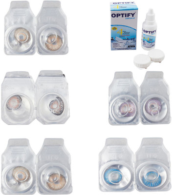 Optify Combo Pack Monthly Color Contact Lens With Solution Monthly Contact Lens(0, Gold-Grey-Hazel-Violet-Blue Topaz, Pack of 5)
Optify Combo Pack Monthly Color Contact Lens With Solution Monthly Contact Lens(0, Gold-Grey-Hazel-Violet-Blue Topaz, Pack of 5)