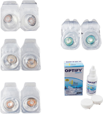 Optify Combo Pack Monthly Color Contact Lens With Solution Monthly Contact Lens(0, Grey-Hazel-Honey-Green Turquoise, Pack of 4)
Optify Combo Pack Monthly Color Contact Lens With Solution Monthly Contact Lens(0, Grey-Hazel-Honey-Green Turquoise, Pack of 4)