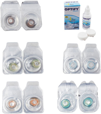 Optify Combo Pack Monthly Color Contact Lens With Solution Monthly Contact Lens(0, Brown-Green-Honey-Sea Blue-Green Turquoise, Pack of 5)
Optify Combo Pack Monthly Color Contact Lens With Solution Monthly Contact Lens(0, Brown-Green-Honey-Sea Blue-Green Turquoise, Pack of 5)