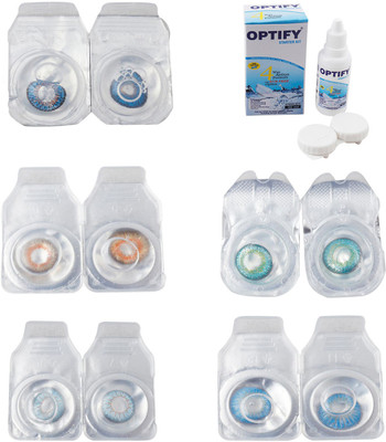Optify Combo Pack Monthly Color Contact Lens With Solution Monthly Contact Lens(0, Blue-Honey-Sea Blue-Green Turquoise-Blue Topaz, Pack of 5)
Optify Combo Pack Monthly Color Contact Lens With Solution Monthly Contact Lens(0, Blue-Honey-Sea Blue-Green Turquoise-Blue Topaz, Pack of 5)