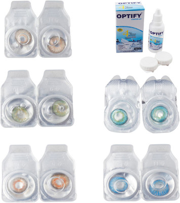 Optify Combo Pack Monthly Color Contact Lens With Solution Monthly Contact Lens(0, Gold-Green-Honey-Green Turquoise-Blue Topaz, Pack of 5)
Optify Combo Pack Monthly Color Contact Lens With Solution Monthly Contact Lens(0, Gold-Green-Honey-Green Turquoise-Blue Topaz, Pack of 5)