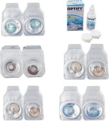 Optify Combo Pack Monthly Color Contact Lens With Solution Monthly Contact Lens(0, Aqua-Brown-Gold-Hazel-Blue Topaz, Pack of 5)
Optify Combo Pack Monthly Color Contact Lens With Solution Monthly Contact Lens(0, Aqua-Brown-Gold-Hazel-Blue Topaz, Pack of 5)