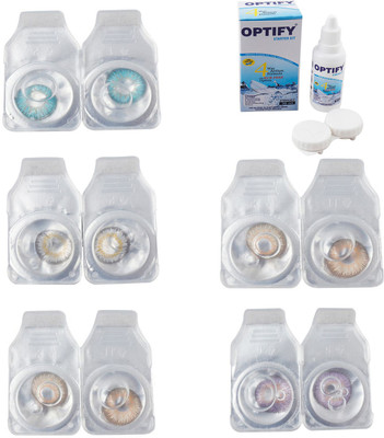 Optify Combo Pack Monthly Color Contact Lens With Solution Monthly Contact Lens(0, Aqua-Natural Grey-Gold-Hazel-Violet, Pack of 5)
Optify Combo Pack Monthly Color Contact Lens With Solution Monthly Contact Lens(0, Aqua-Natural Grey-Gold-Hazel-Violet, Pack of 5)
