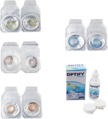 Optify Combo Pack Monthly Color Contact Lens With Solution Monthly Contact Lens(0, Green-Grey-Honey-Blue Topaz, Pack of 4)
Optify Combo Pack Monthly Color Contact Lens With Solution Monthly Contact Lens(0, Green-Grey-Honey-Blue Topaz, Pack of 4)